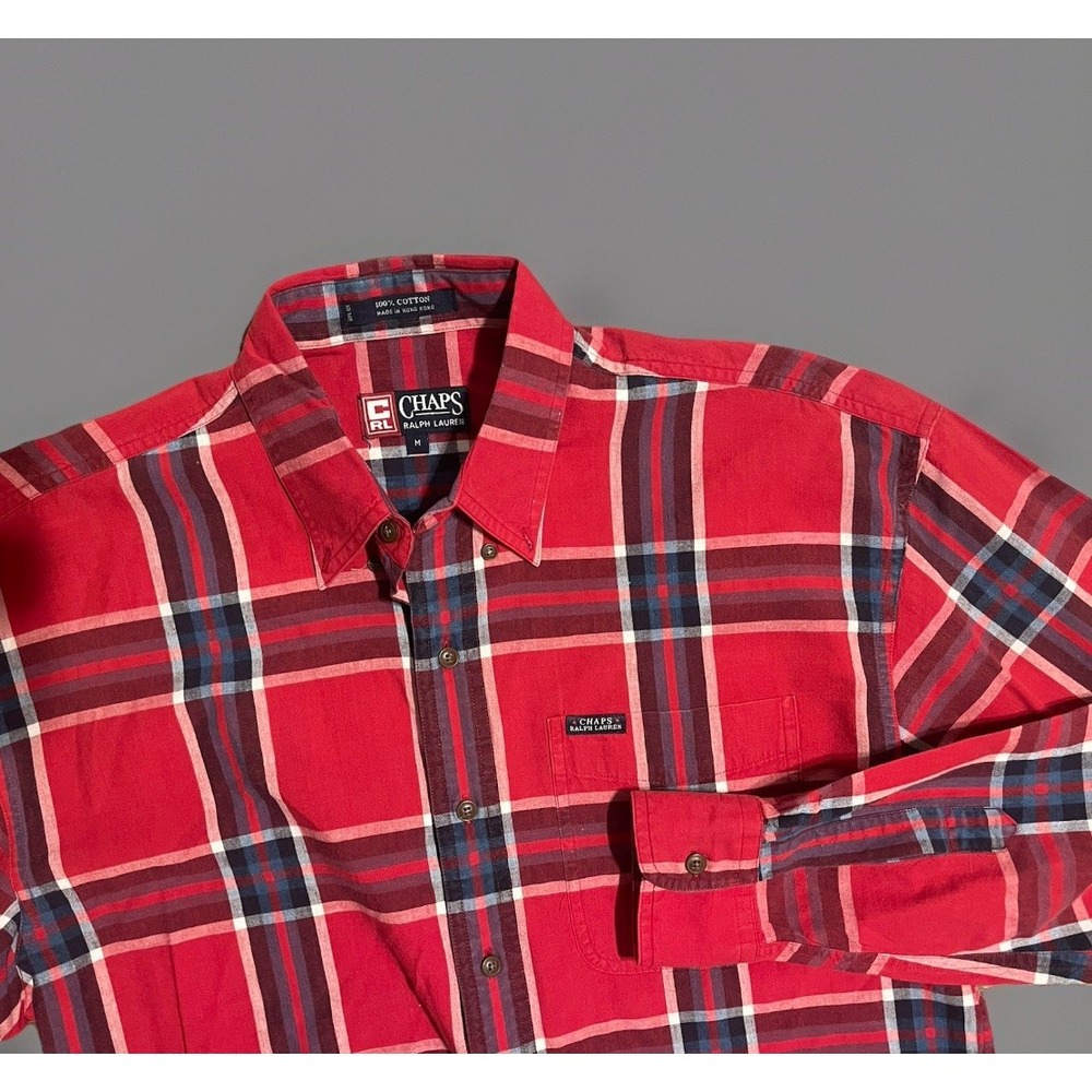 Champs Ralph Lauren Christmas Plaid Men's Business Casual Shirt Medium